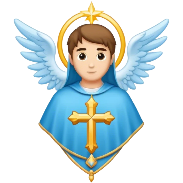 saint emblem holy with a touch of light blue emoji