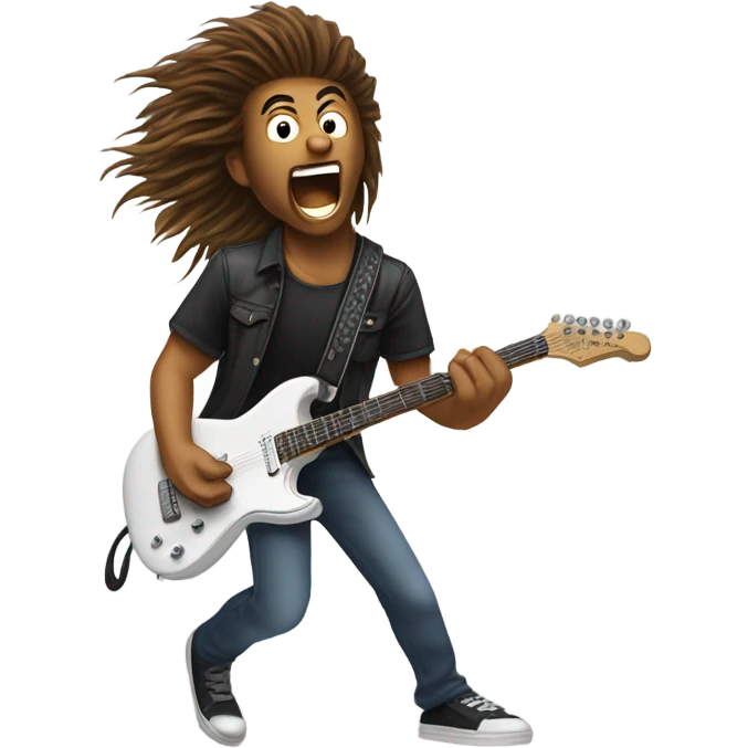 Head banging guitarist  emoji