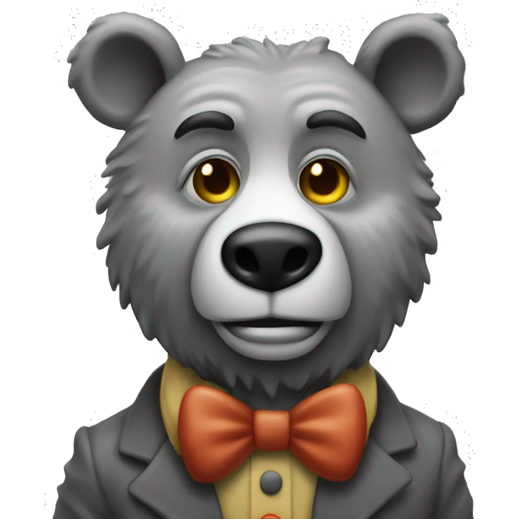 realistic-grey-bear-like-a-clown emoji