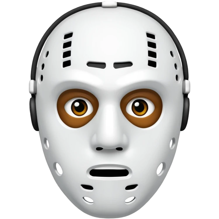 Masque de hockey de kanye west avec deux trous au dessus de la place de vision, et 6 trous en dessous de la place du nez emoji