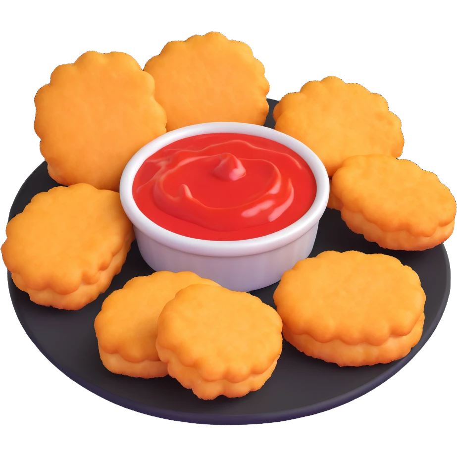 chicken mcnuggets with ketchup dip emoji