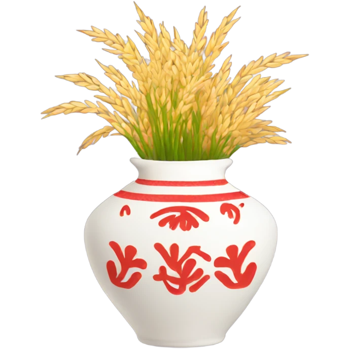 Vase red of rice  emoji
