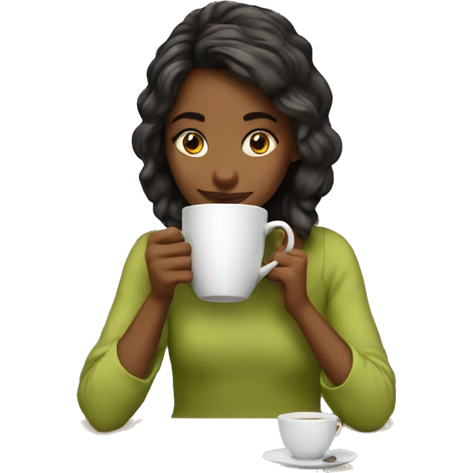 Girl sipping tea emoji