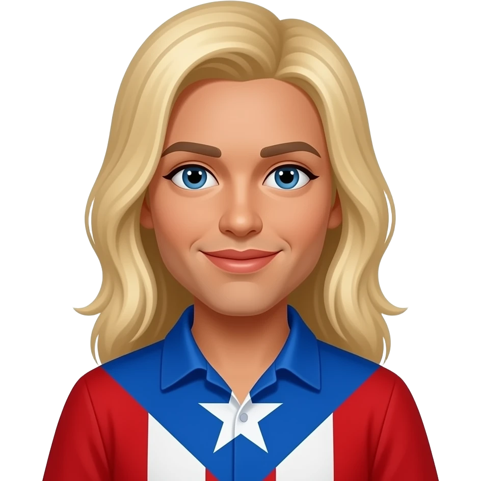 Blonde woman with Puerto Rican man emoji