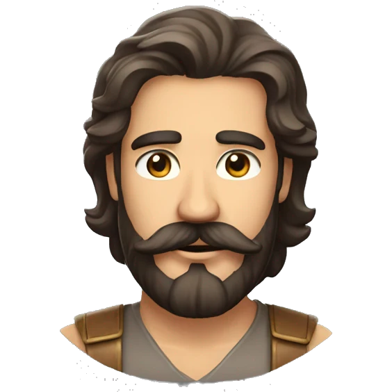 A handsome man with dense moustache and beard inspired by KGF movie character  emoji