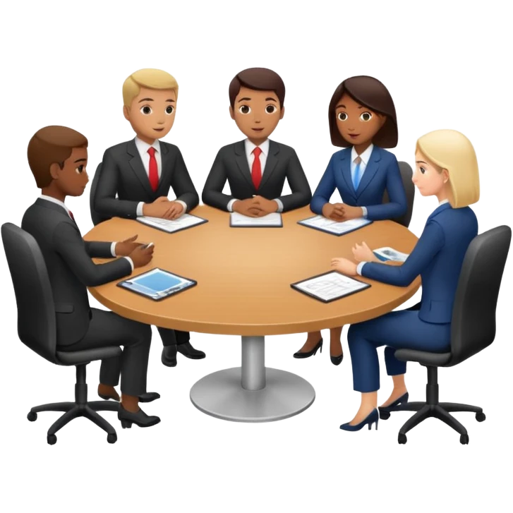 Group of person discuss in a round table  emoji