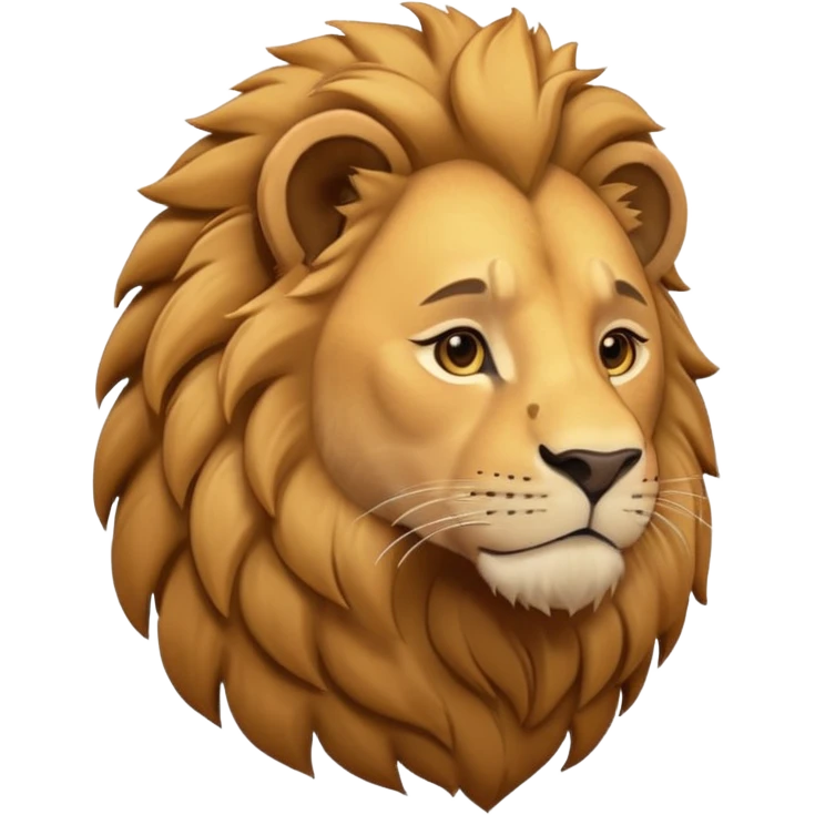 panthera leo male style wild, full flat  cute side profile design in 3d soft l centered composition cartoon style128x128 pixels emoji