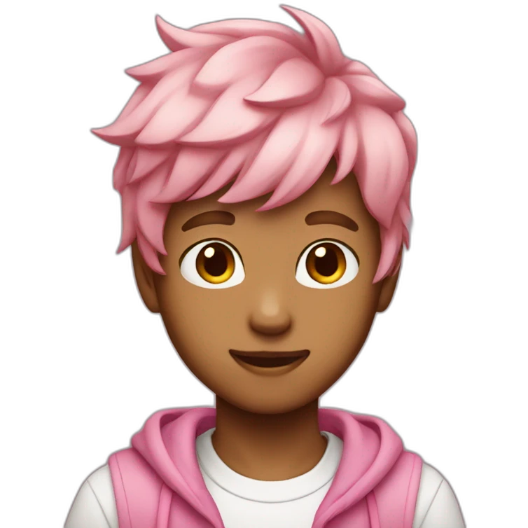 light brown catboy with pink hair emoji