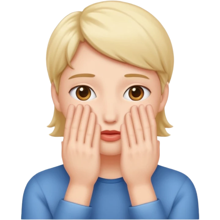 Standard smiley emoji blushing and hiding face with hands emoji