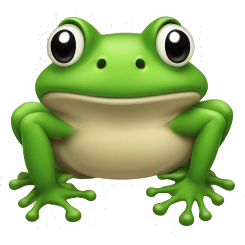 Grenouille a côté d'un champignon emoji