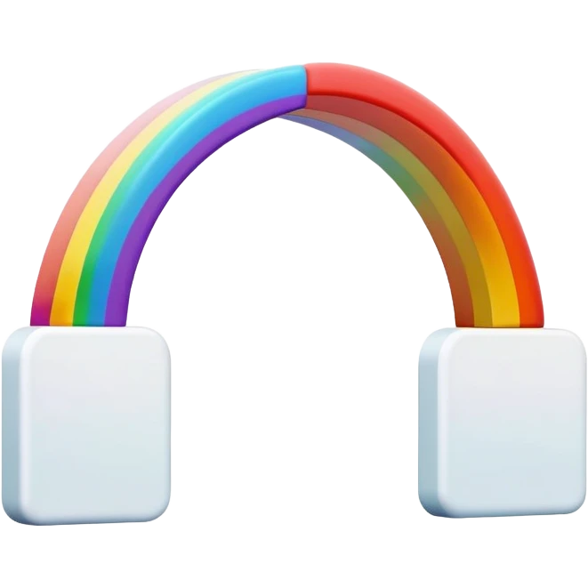 white heart with rainbow arch emoji