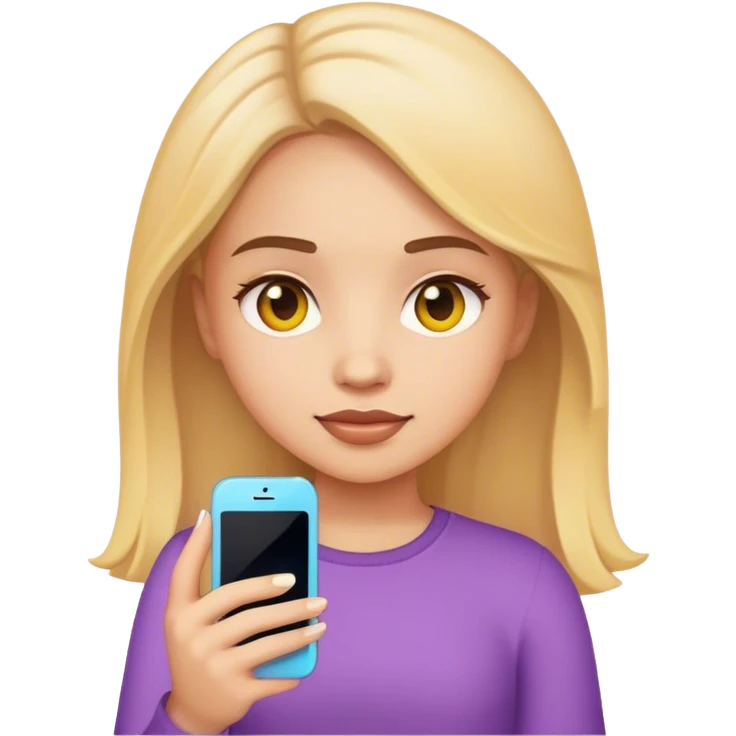 realistic portrait of girl with iPhone emoji style emoji