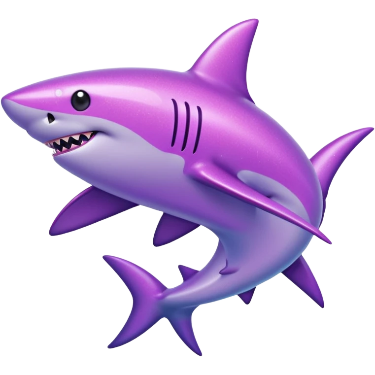 glitter purple and pink shark emoji