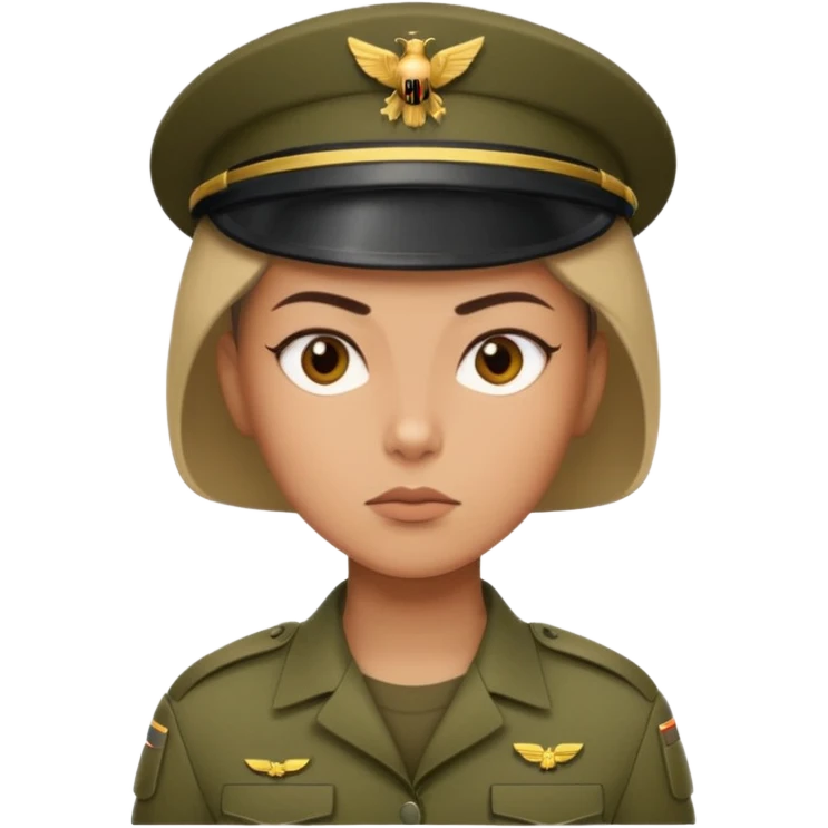 female soldier hair style emoji