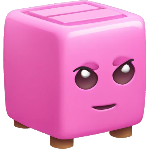 Pink charging cube emoji