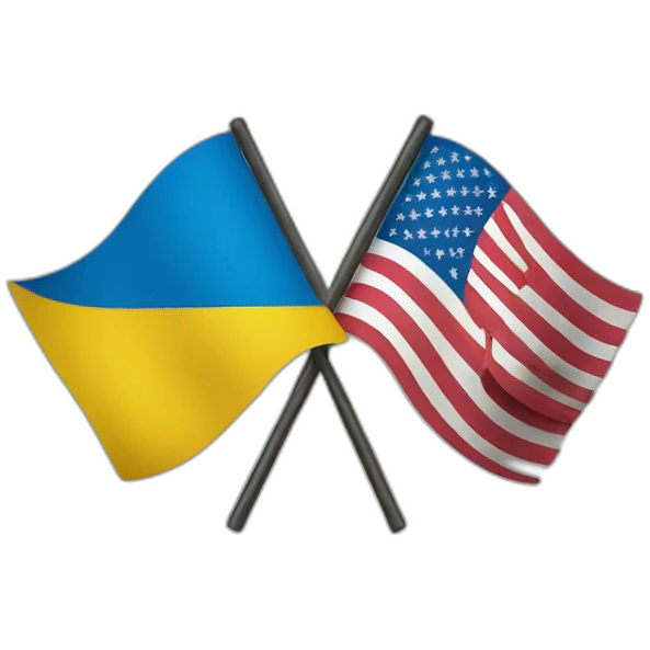 Ukrainian and USA flags emoji