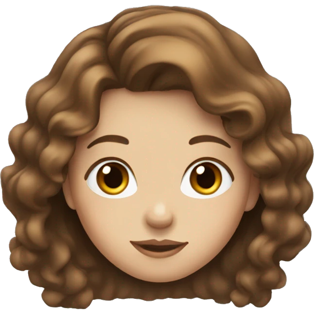 girl with blue eyes and brown wavy hair emoji
