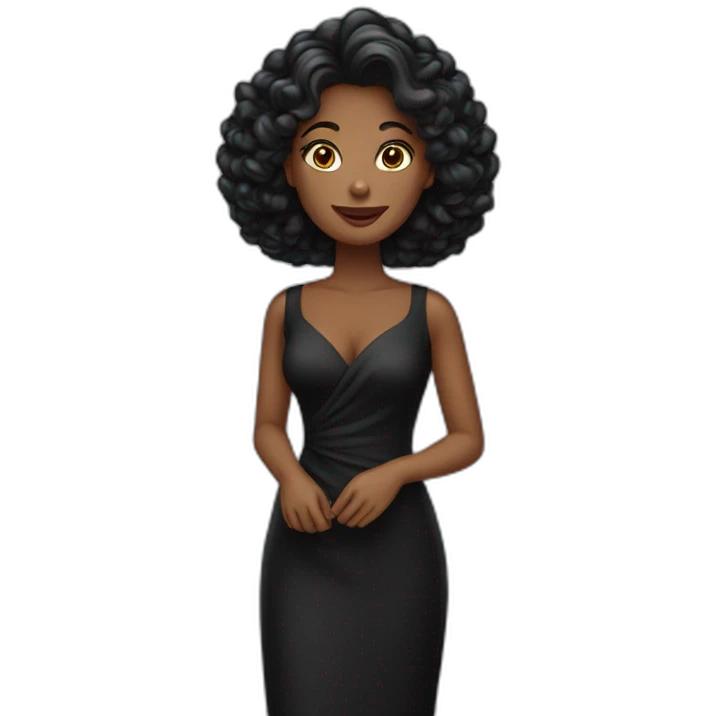 Mulher de vestido preto emoji
