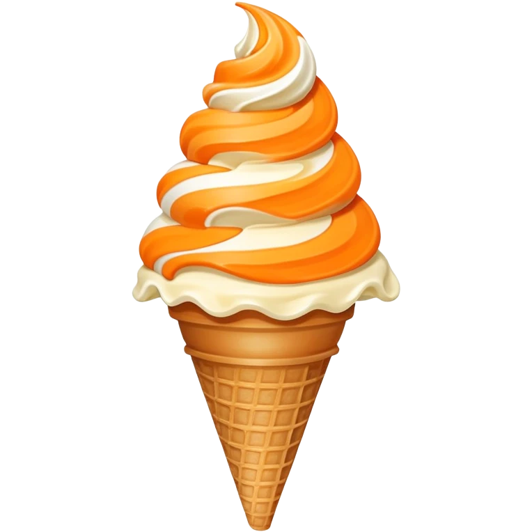 Ice cream wafer cone swirl orange creamsicle emoji