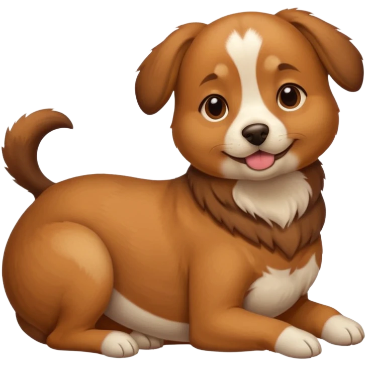 pregnant curly dog holding its belly emoji