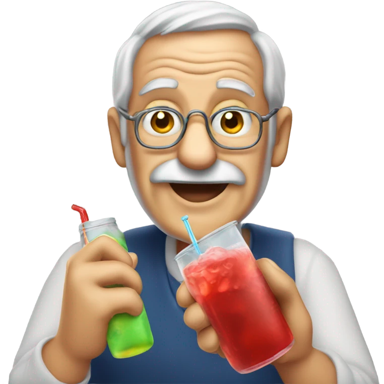 Old man drinking kool aid emoji