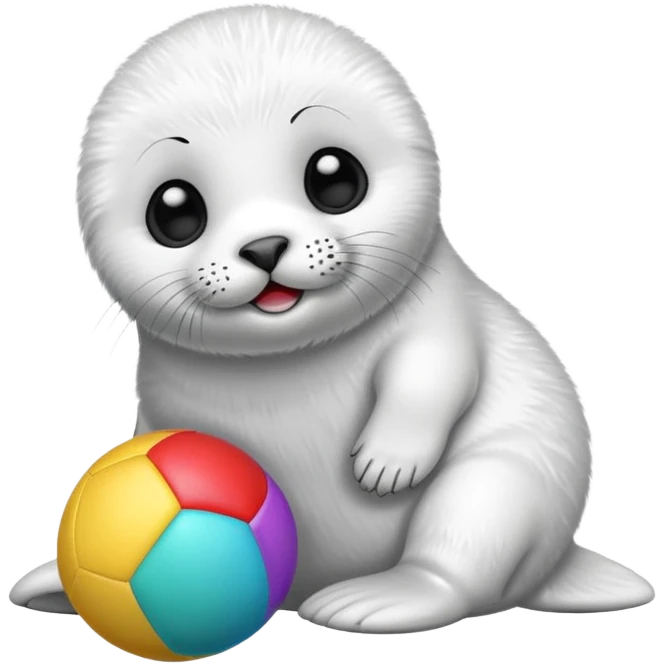 Baby seal with a fun emoji