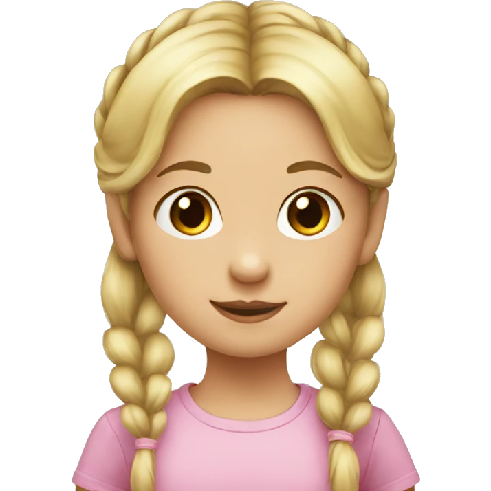 Little girl pigtails blonde head only emoji