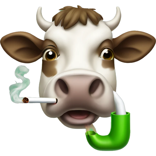 moo deng smoking a green tube emoji