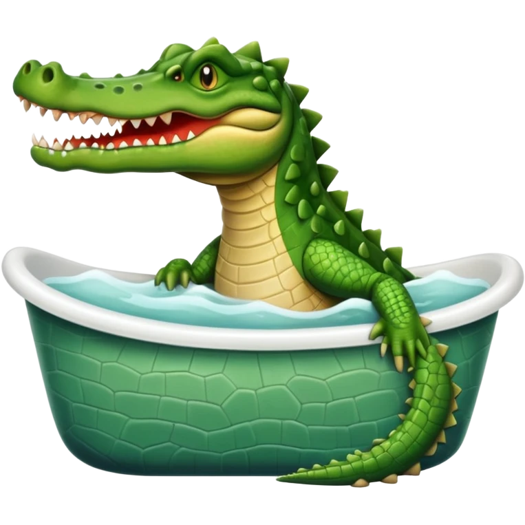 Crocodiles is showing in the bath tub emoji