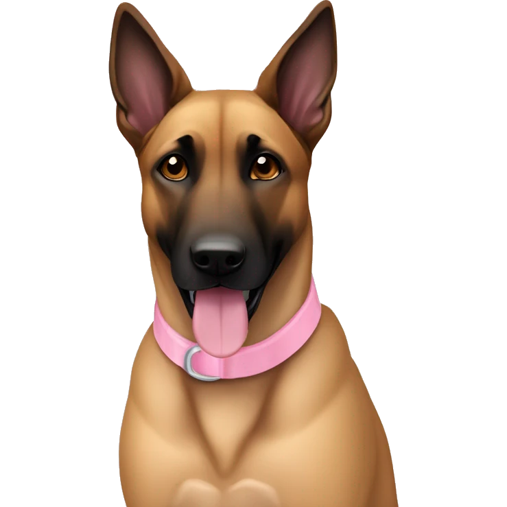 Belgian Malinois with light pink collar emoji