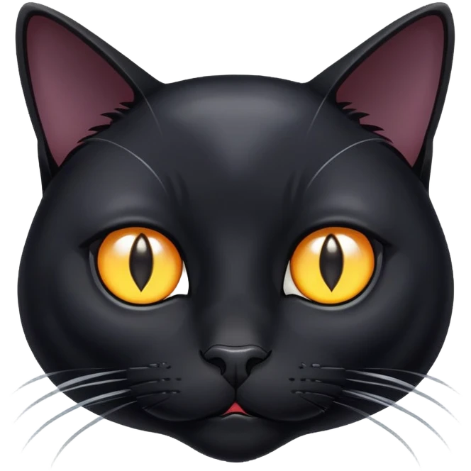Drunk black cat emoji