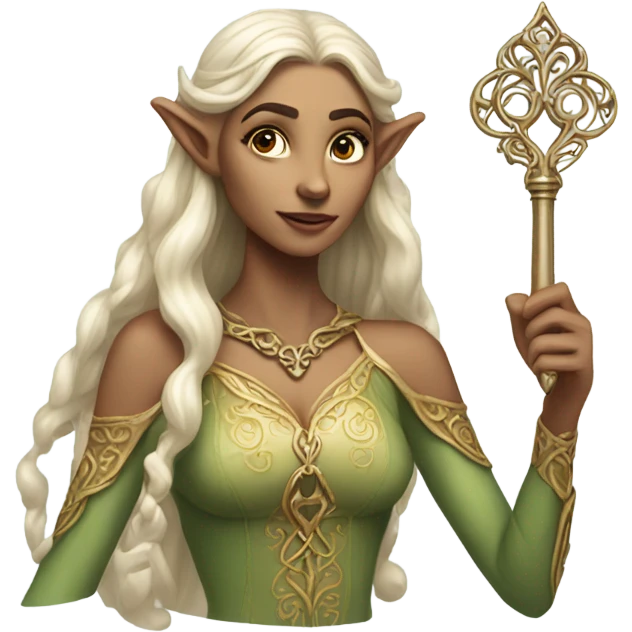 an elf woman login holding a big key emoji