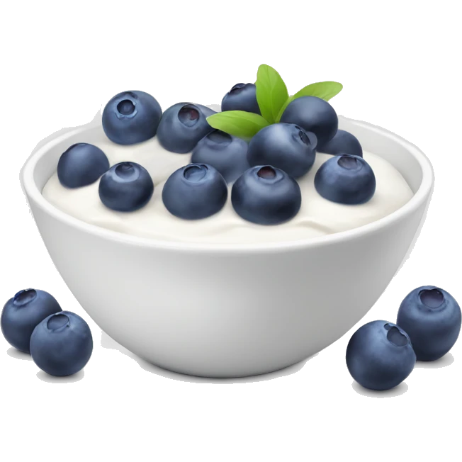 bowl of yogurt with blueberries  emoji