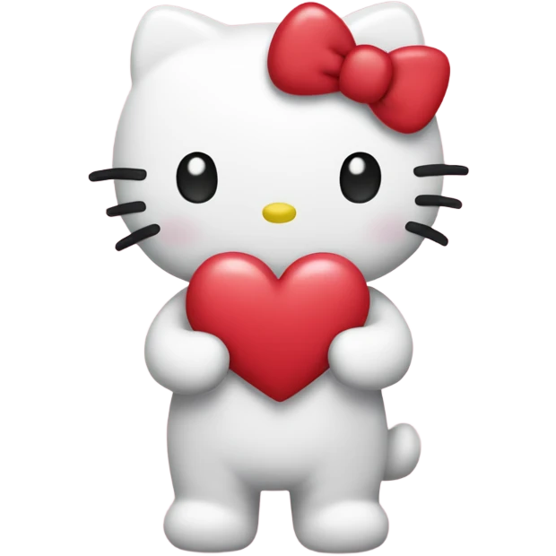 hello kitty with heart emoji
