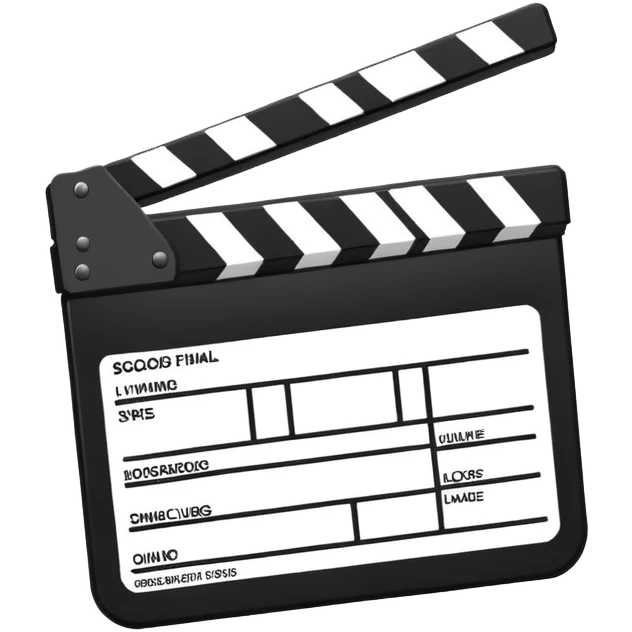 simplest possible clapperboard outline, bare minimum lines emoji
