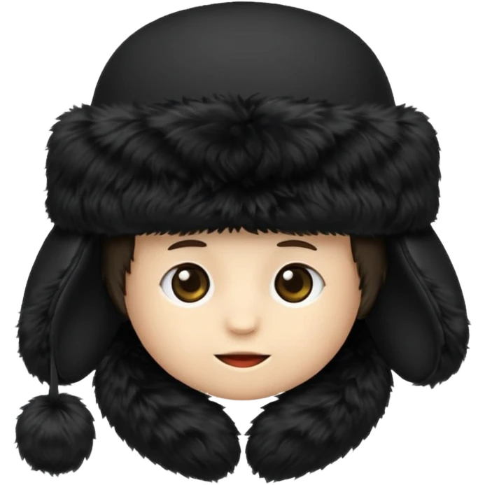 A blank Black ushanka hat emoji