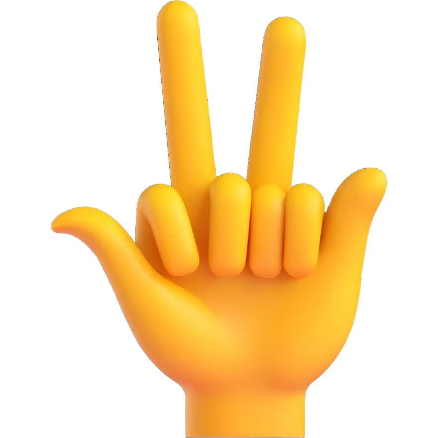 hand with two fingers extended in a fingering gesture, emoji style, no text emoji