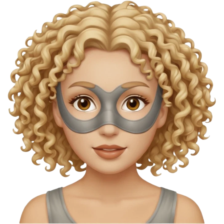 full face clay mask woman blond curly emoji