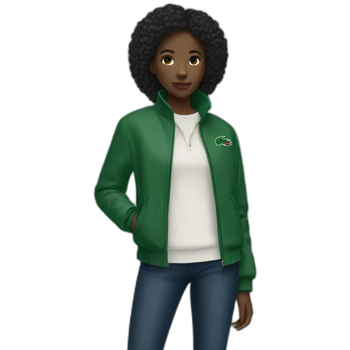 black girl with lacoste jacket emoji