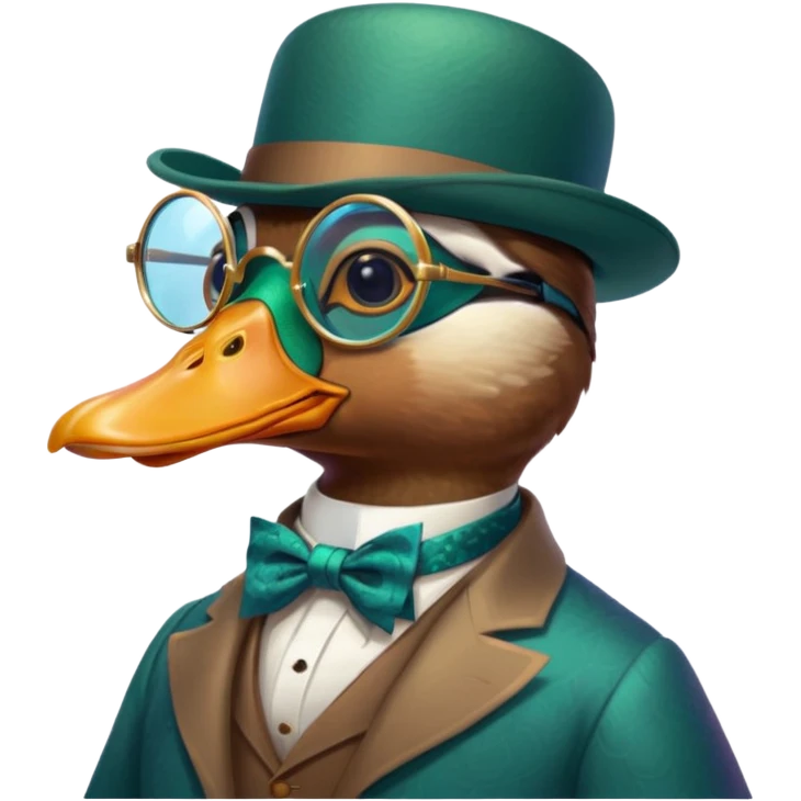 Create a mallard which has  a monocle glasses
 emoji