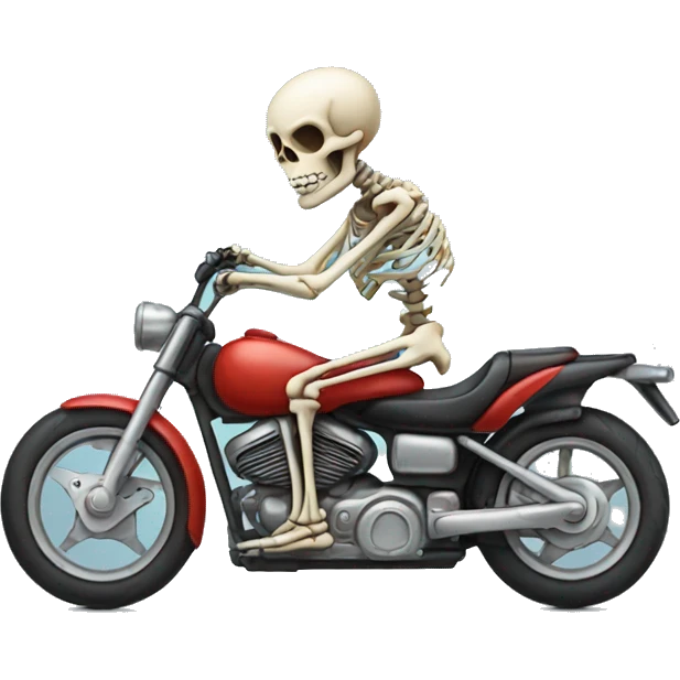skeleton riding a motorcycle  emoji