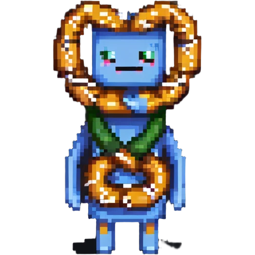 man dressed as a pretzel snack emoji