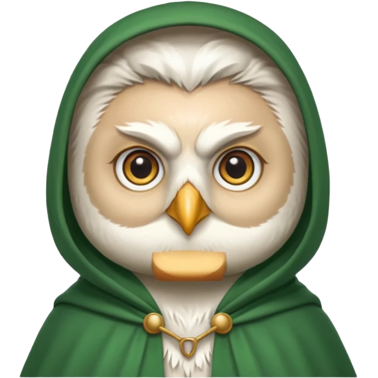 white owl professor in green cloak  emoji