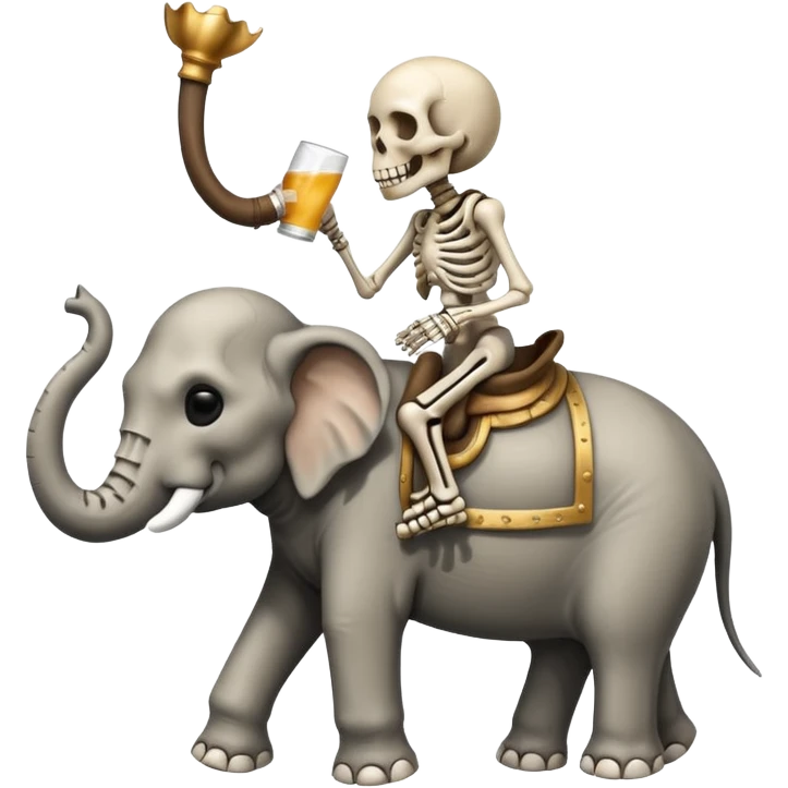 Skeleton Rider on elephant, Drinking. emoji