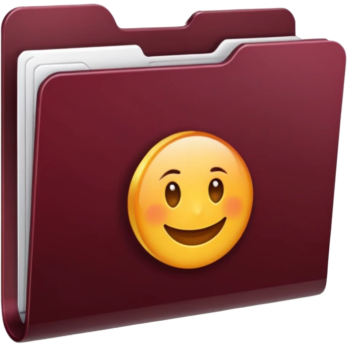 create a dark maroon folder emoji simple with transparent background emoji