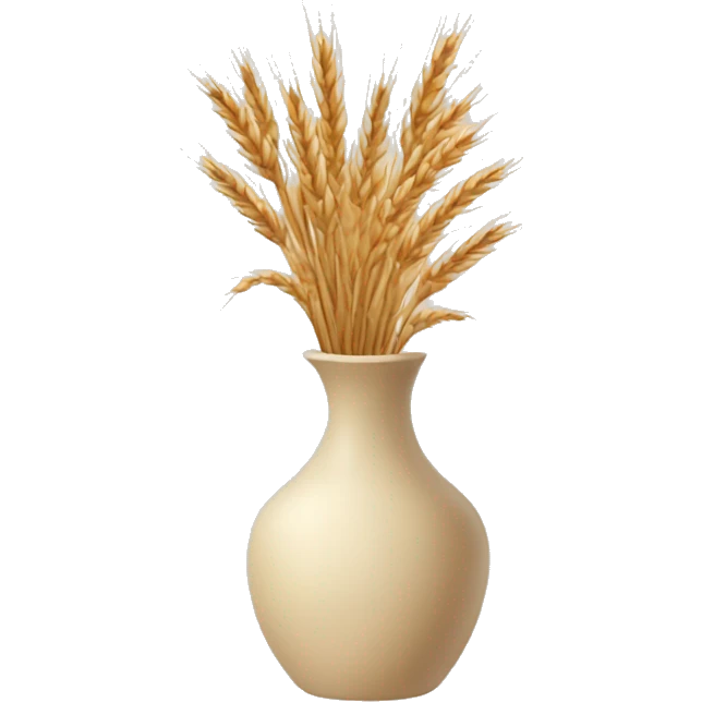 Dried grass and wheat in a beige vase emoji