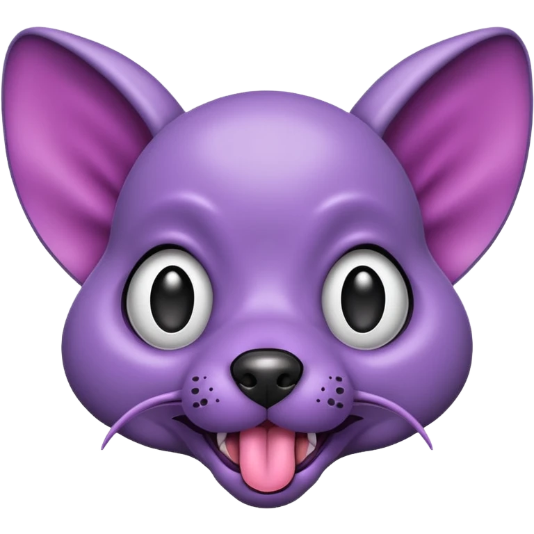 alien dog purple very big folded ear and tongue sticking out emoji