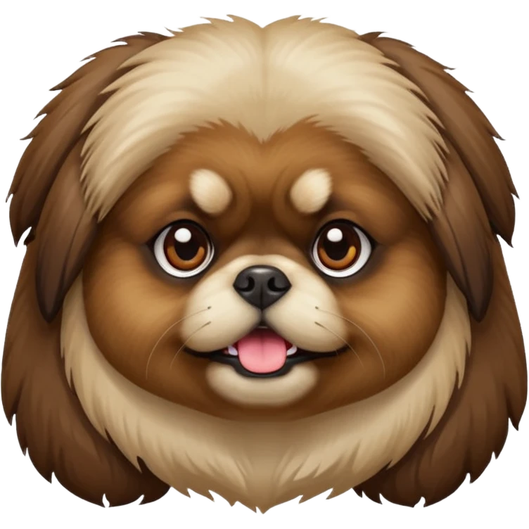 pekingese dog head  dark pekingese emoji