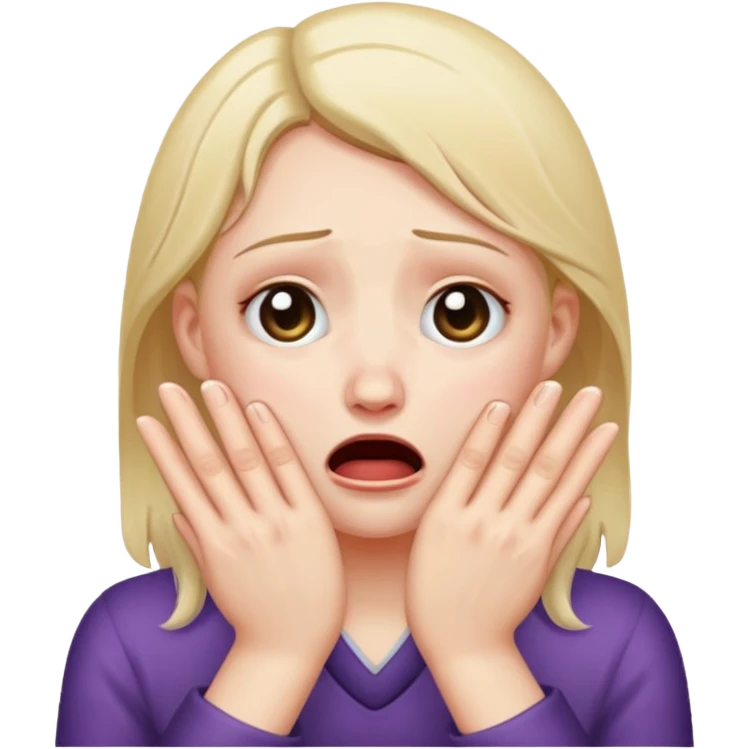crying emote with begging hands emoji