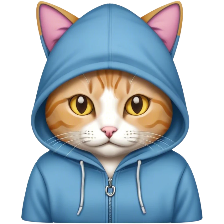 Cat wearing a hoodie emoji